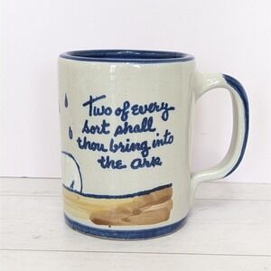 Louisville Stoneware Mug Noah's Ark Pottery Cup Two Of Every Sort USA Religious